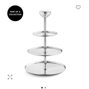 Georg Jensen Silver Tiered Serving Tray in box brand new